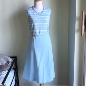 60s Vintage 3 Piece Light Blue and White set